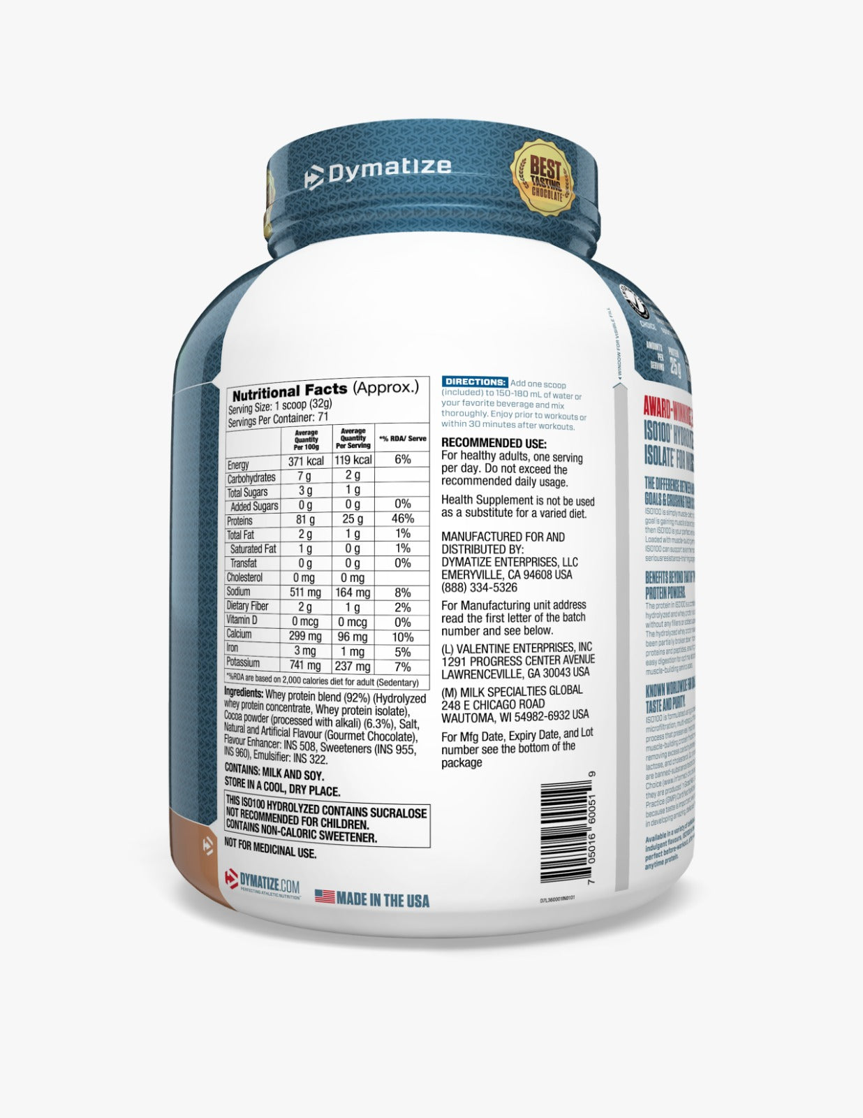 Dymatize ISO 100 Hydrolyzed 5lbs